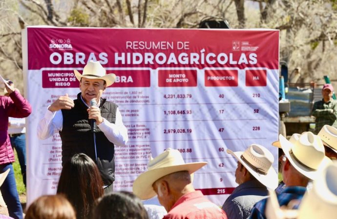 Entrega Gobernador Durazo inversión de 12 mdp en obras de infraestructura hidroagrícola a productores de Sierra Alta