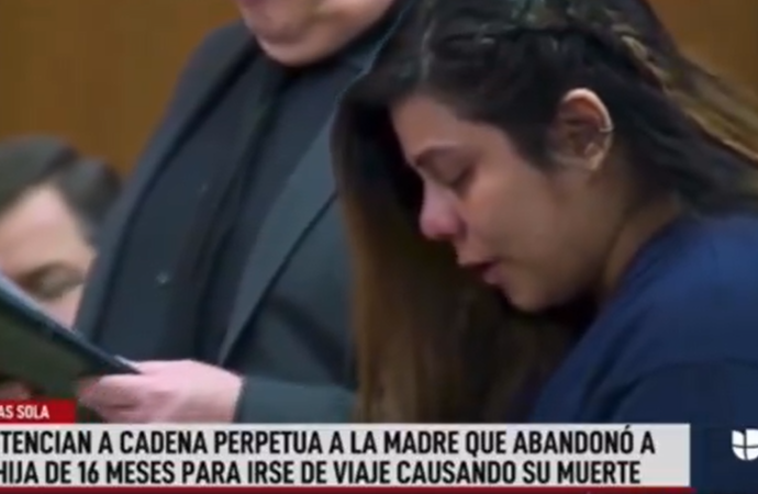 Cadena perpetua para madre que por irse de vacaciones dejó sola a su bebé hasta la muerte