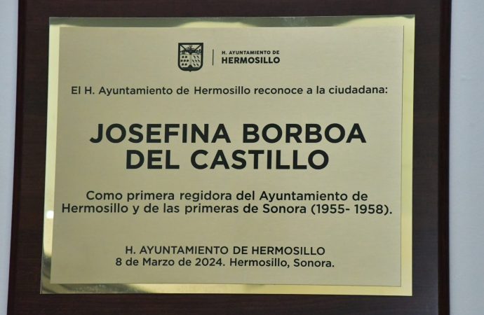 Reconocen  mérito de Josefina Borboa del Castillo, primera mujer regidora de Hermosillo