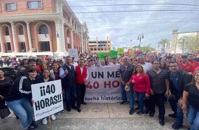 Marchan sindicatos de la CTM para exigir 40 horas de trabajo a la semana