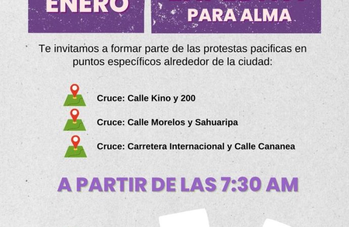 Tres manifestaciones simultáneas para exigir justicia para Alma Lourdes