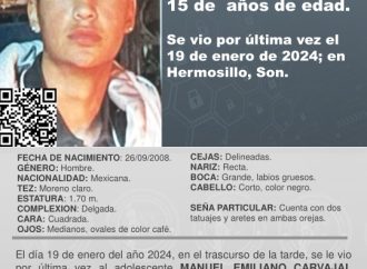 Se activa Alerta Amber para localizar a menor de edad en Hermosillo