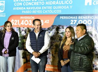 Entrega Toño Astiazarán rehabilitación con concreto hidráulico de avenida Navojoa