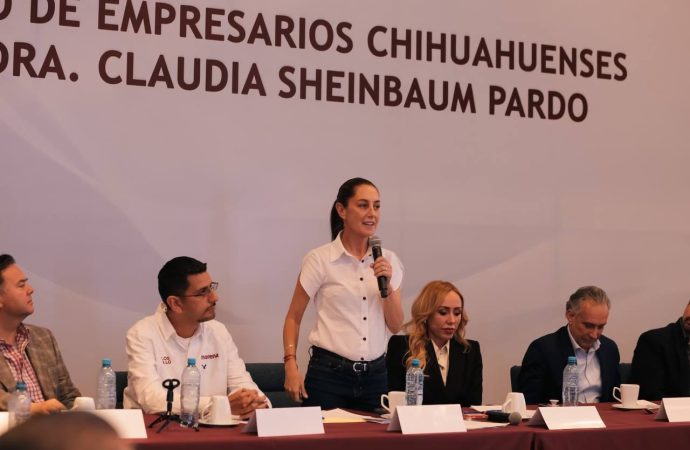 Claudia Sheinbaum presenta sus compromisos para Ciudad Juárez ante empresarios de Chihuahua