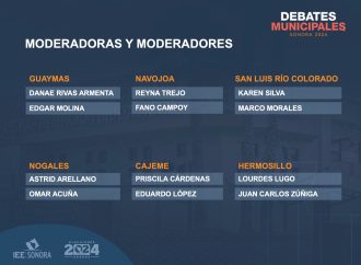 Aprueban a los moderadores de los debates a alcaldías de Sonora