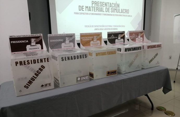 Presentan el material electoral a utilizar para simulacros y la votación