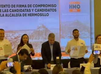 Firman candidatos a la alcaldía de Hermosillo compromiso con Hermosillo ¿Cómo Vamos?