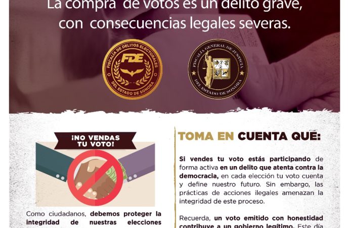 ¡No vendas tu voto!: Fiscalía de Delitos Electorales lanza campaña de advertencia