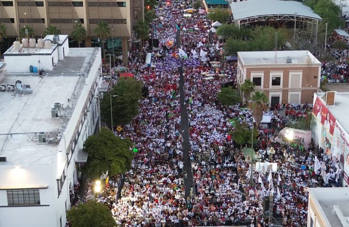 Sheinbaum se compromete con Hermosillo en un cierre histórico ante 20 mil personas