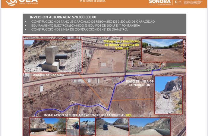 Garantizará Gobierno de Sonora abasto de agua a la zona norte de Hermosillo