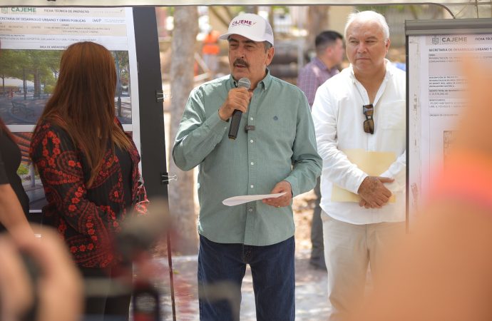 Supervisa presidente obra de construcción de parque recreativo y centro comunitario en la colonia Chapultepec