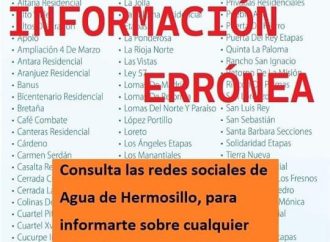 Agua de Hermosillo desmiente corte de servicio en colonias del Norte