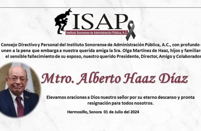 Lamentan el fallecimiento de Alberto Haz Díaz