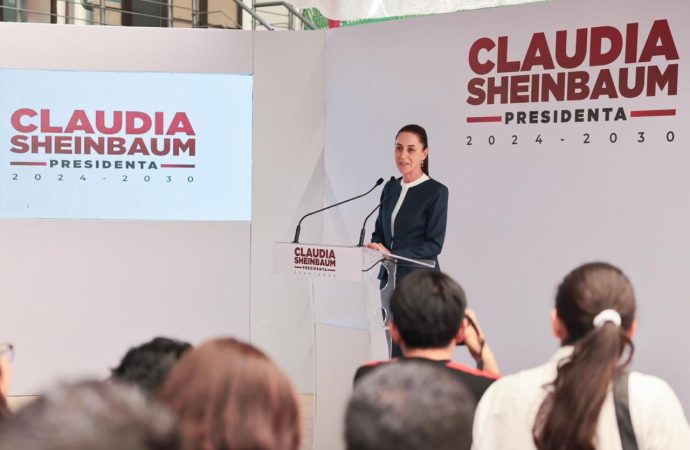 Claudia Sheinbaum anuncia la construcción de tres mil kilómetros de tren de pasajeros en el Norte del País para el próximo sexenio