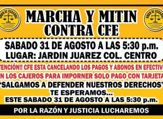 Marcharán contra CFE en Hermosillo