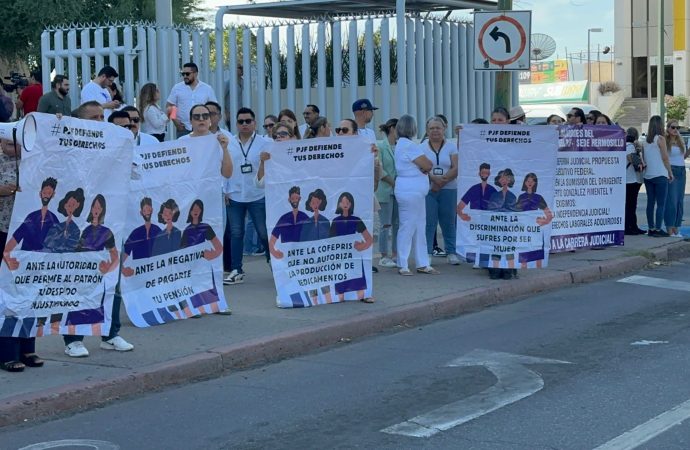 Protestan empleados del PJF en Sonora