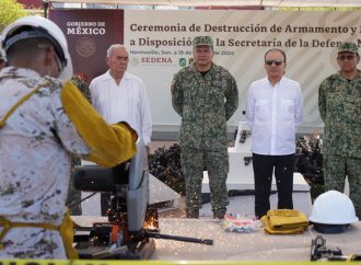 Encabeza Gobernador Durazo acciones de combate a la delincuencia con destrucción de armamento