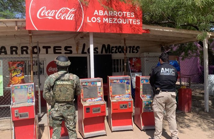 Aseguran 34 máquinas “tragamonedas” en cateos realizados en Hermosillo, Cajeme y San Luis Río Colorado