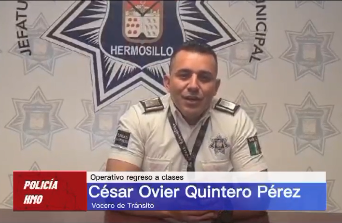250 policías supervisan regreso a clases en Hermosillo