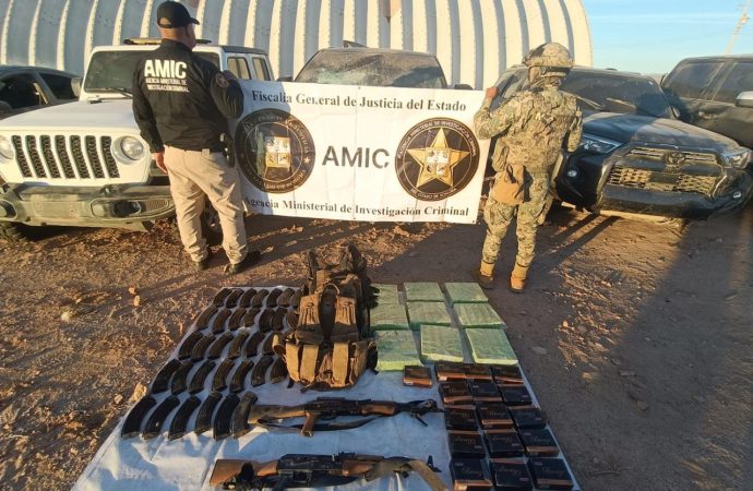 Decomisan arsenal y aseguran búnker en Puerto Libertad