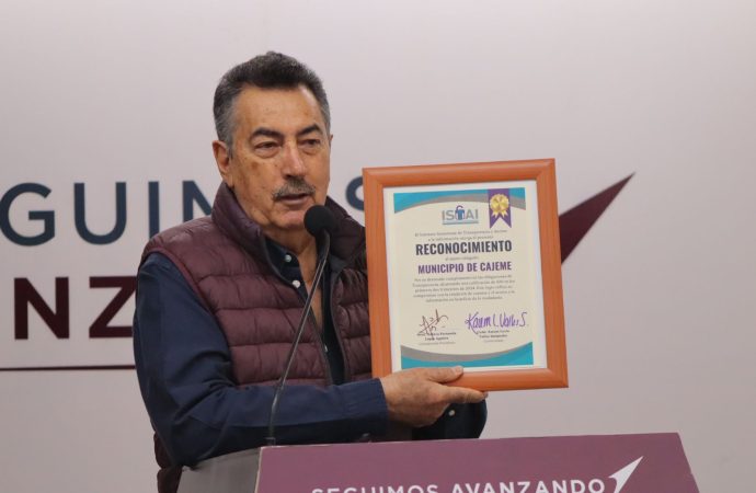 Gobierno de Cajeme recibe reconocimiento por su compromiso con la Transparencia