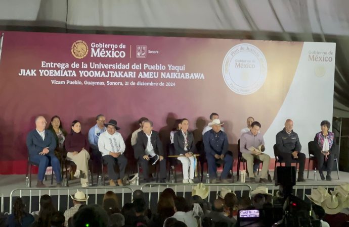 Inauguran Sheinbaum y Durazo la universidad del pueblo yaqui en Sonora