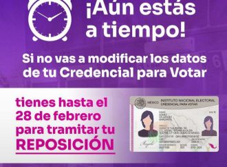 Hasta fin de mes electores podrán reponer su credencial