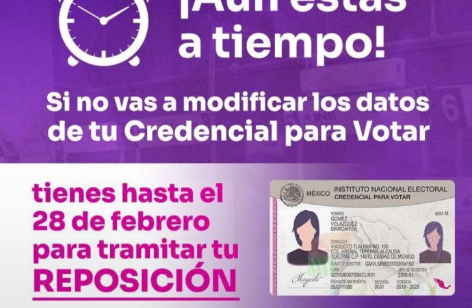 Hasta fin de mes electores podrán reponer su credencial