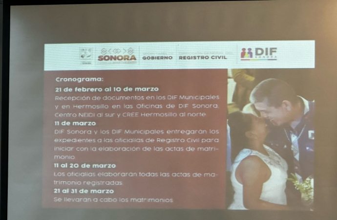 Invitan a matrimonios Colectivos en Sonora