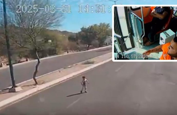 Heroico salvamento: Conductor detiene el tráfico para proteger a un niño que cruzaba solo en Hermosillo