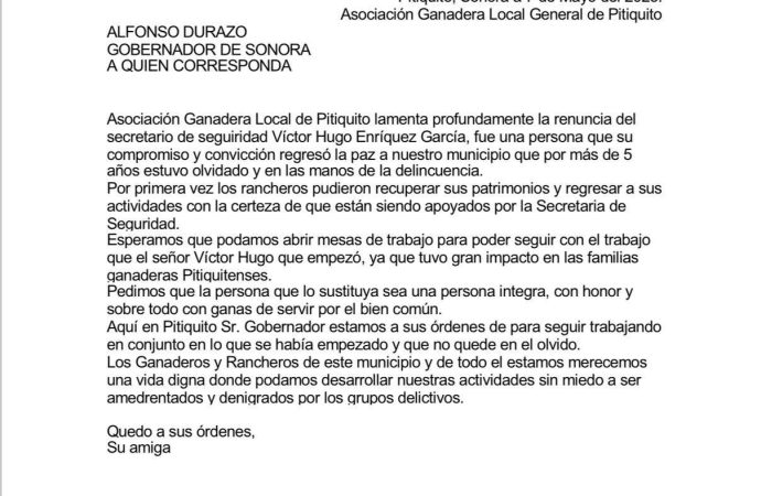 Trasciende supuesta renuncia de Víctor Hugo Enríquez a SSP de sonora