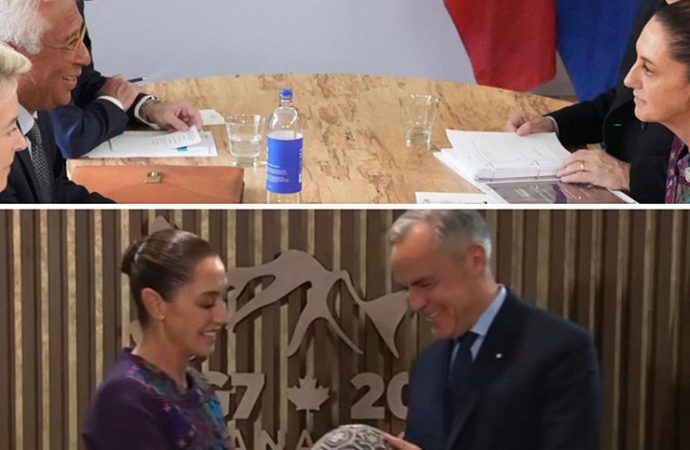 Sheinbaum reafirma lazos con Canadá y la Unión Europea en su primera participación en la Cumbre del G7