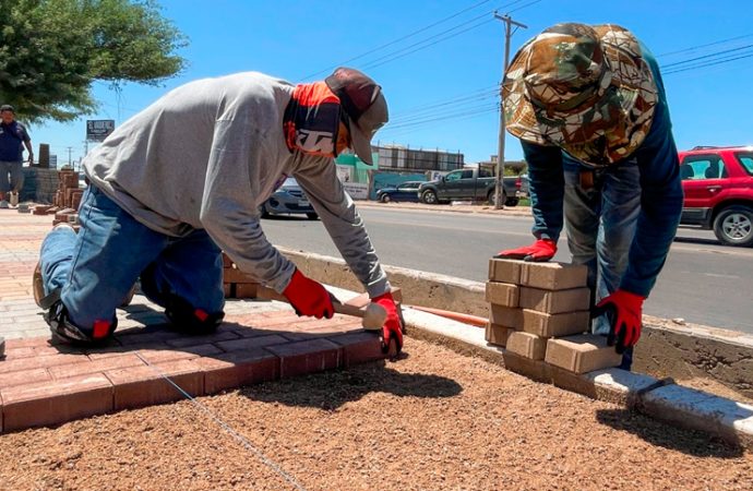 Avanza Gobierno de Hermosillo trabajos en parque lineal en el bulevar Lázaro Cárdenas