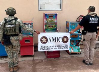 Asegura AMIC y Defensa 15 máquinas tragamonedas en operativo conjunto en Cajeme