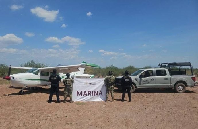 En Sonora, confiscan avioneta CESSNA tras aterrizar en pista clandestina