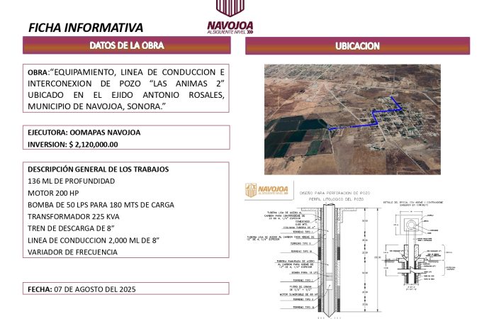 Elías Retes inaugura pozo “Las Ánimas 2”; beneficiará a 17 mil usuarios de colonias del suroriente