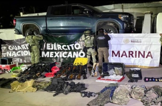 Mesa de seguridad logra el aseguramiento de armamento y explosivos en operativos conjuntos en Sonora