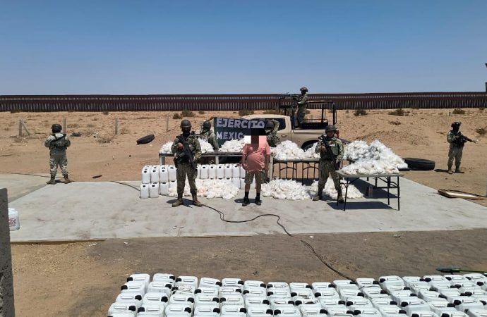 Decomisa Mesa Estatal de Seguridad más de 800 kilos de droga en puesto de revisión militar “Cucapah” en SLRC
