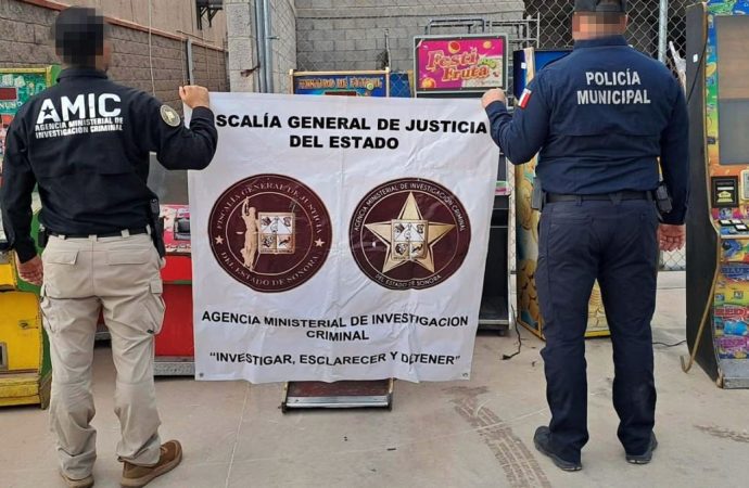 Aseguran 11 máquinas tragamonedas durante cateo en Hermosillo