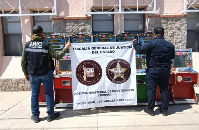 Incautan 12 máquinas tragamonedas en comercio del sur de Hermosillo
