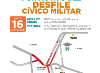 Cerrarán calles el 16 de septiembre por el desfile cívico militar