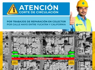 Cierre parcial de calle Mayo por reparación de colector principal