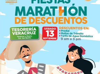 Invitan a aprovechar Maratón de Descuentos de Tesorería y Agua de Hermosillo en estas fiestas patrias