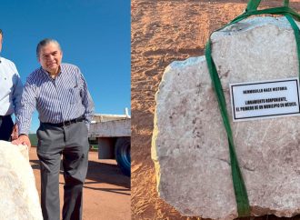 Coloca Antonio Astiazarán primera piedra de libramiento al poniente de Hermosillo