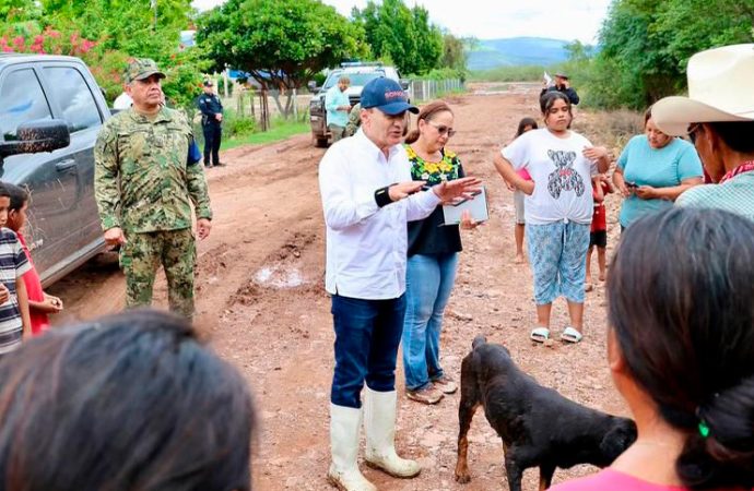 Supervisa gobernador Durazo comunidades afectadas por tormenta tropical Raymond y garantiza apoyos a familias