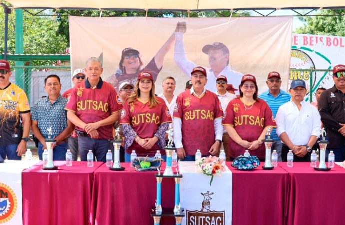 Encabeza Javier Lamarque inauguración de la liga interna de béisbol y slow pitch femenil del SUTSAC