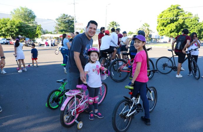 Familias de Cajeme disfrutan de una nueva edición de “Domingueando en Bici y +”
