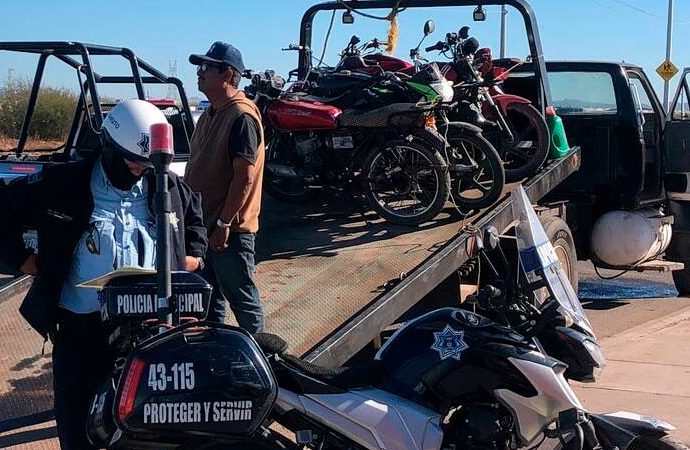 Aseguran más de 2 mil motocicletas en Cajeme durante operativos de seguridad
