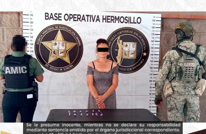 Aseguran droga y detienen a una mujer en cateo realizado en Hermosillo