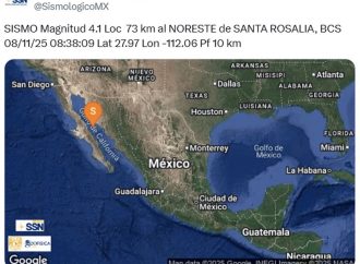 ¡Otro sismo cerca de Sonora!